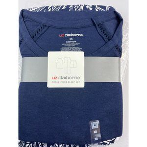 Ladies Liz Claiborne Three Piece Sleep Set Size XS Sleepwear Pajama NEW